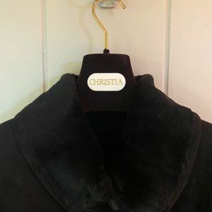 Christia of Italy Vintage Black Shearling Jacket - Size 48